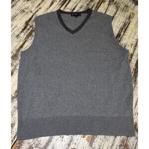 Daniel Cremieux Sweater Vest Sz L Gray Soft Cashmere & Cotton Casual Knit Mens